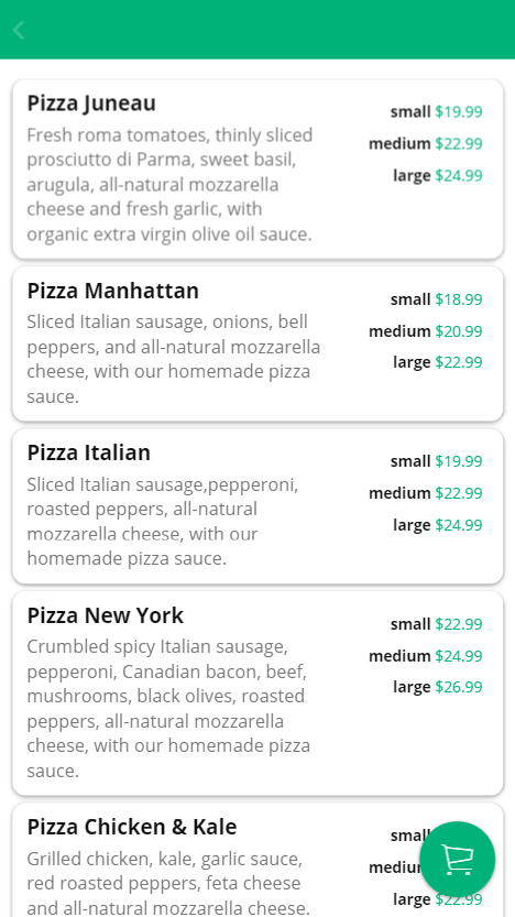 Alaskan Cuisine Mobile App Restaurant menu 2